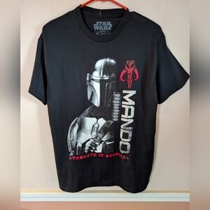 Star Wars The Mandalorian Strength Is Survival Shirt Medium Black